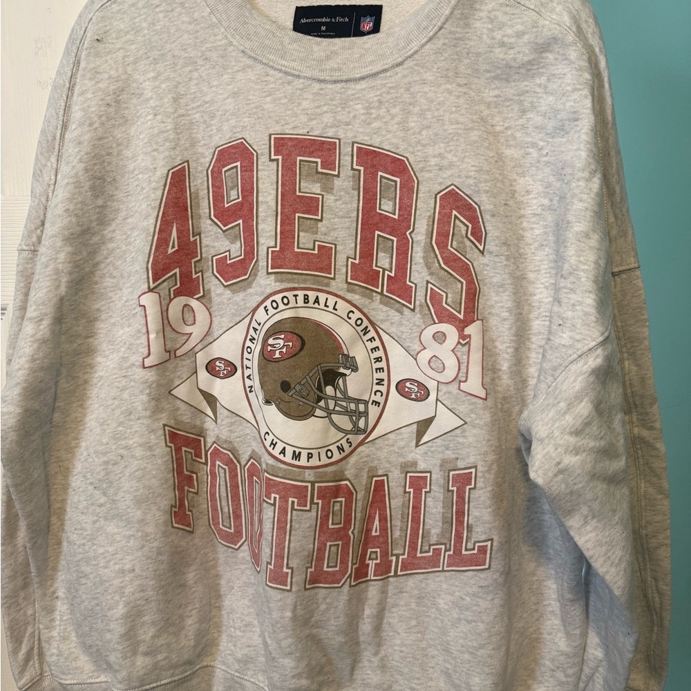 Abercrombie & Fitch Gray 49ers Crewneck Sweater
